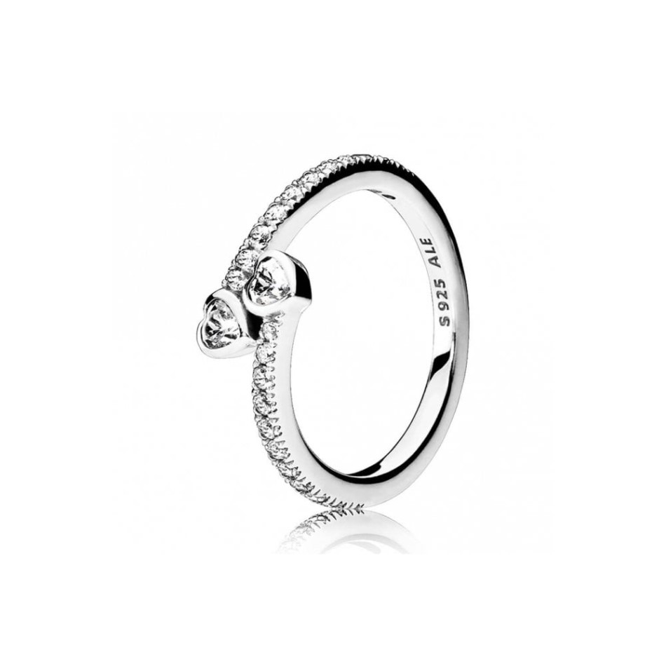 Two Sparkling Hearts Brand Ring Pandora NZ