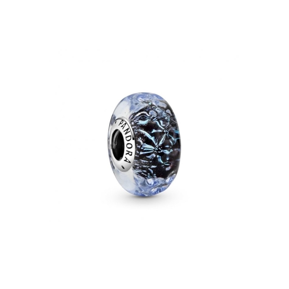 Wavy Dark Blue Murano Glass Ocean Charms Pandora NZ