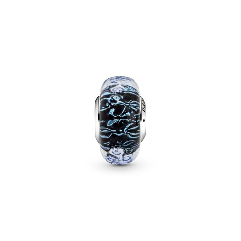 Wavy Dark Blue Murano Glass Ocean Charms Pandora NZ